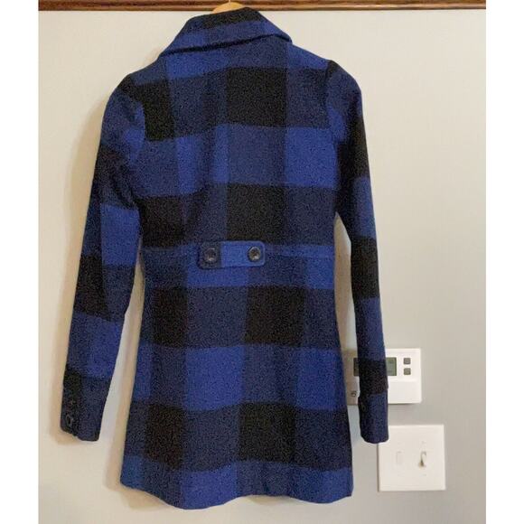 Billabong Coat Wool Blend Buffalo Check Plaid Buttoned‎ Jacket Womems Sz Sm EUC - Picture 3 of 8